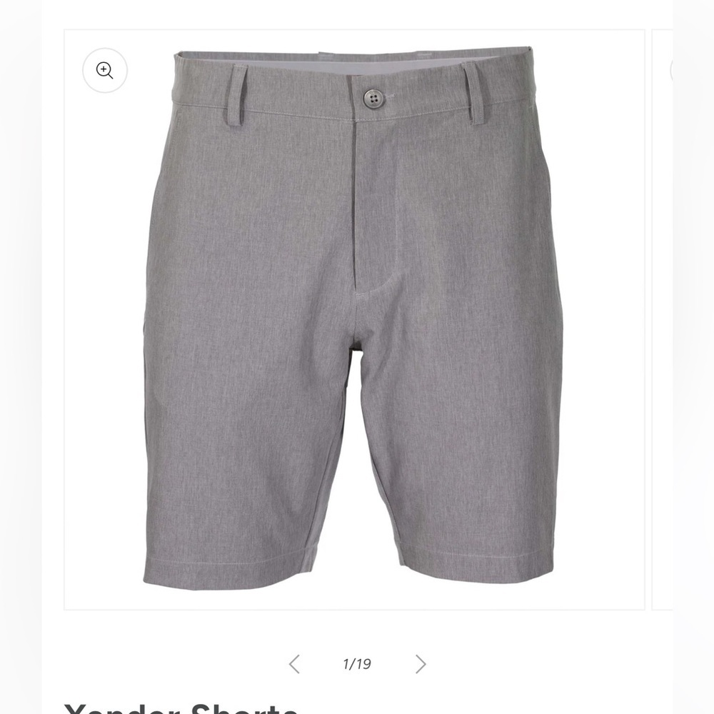 1764 Golf, mens Flat Front Heathered Gray Shorts - Picture 2 of 5
